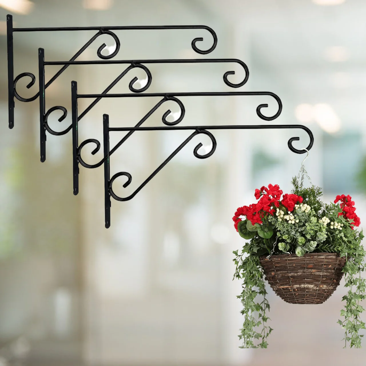 Elegant Curve – Metal Wall Hook Plant Bracket by Ecofynd - Image 9