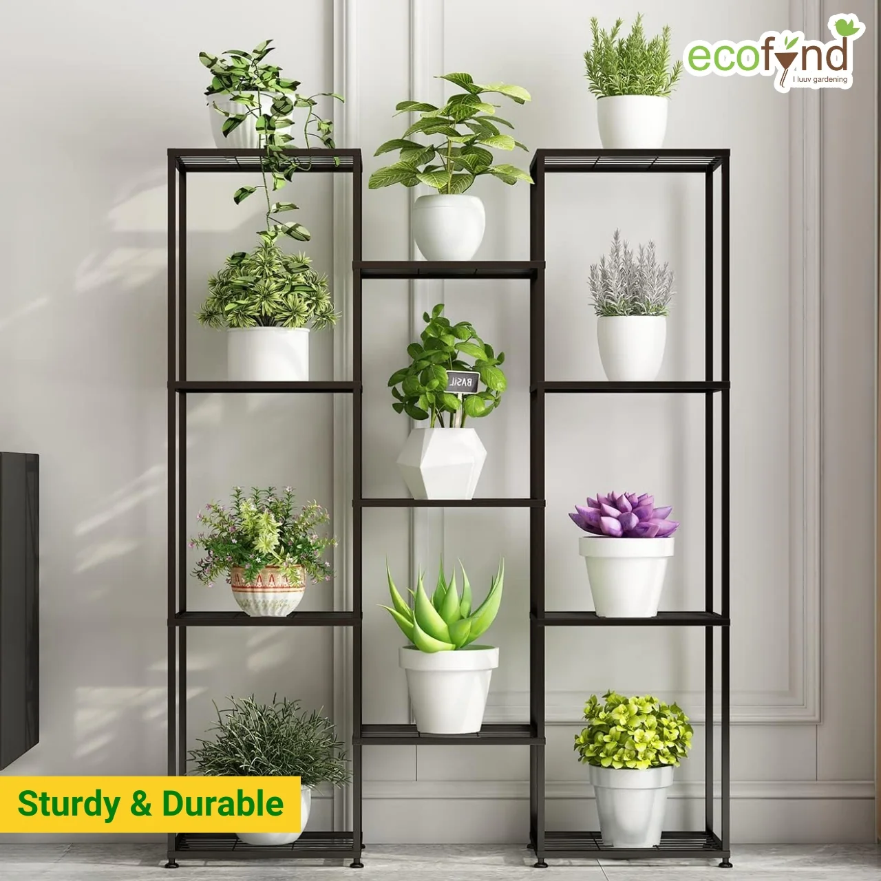 Large Multi-Tier Metal Plant Stand – Modern Ladder Shelves - Image 6