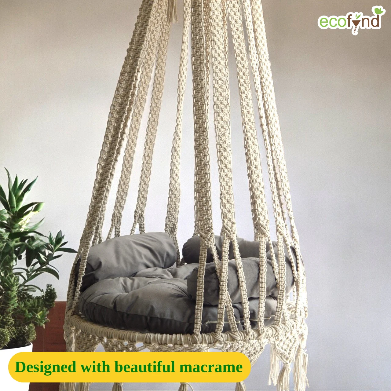 Premium Boho Macrame Swing Hammock –  Indoor & Outdoor Hanging Chair - Image 4