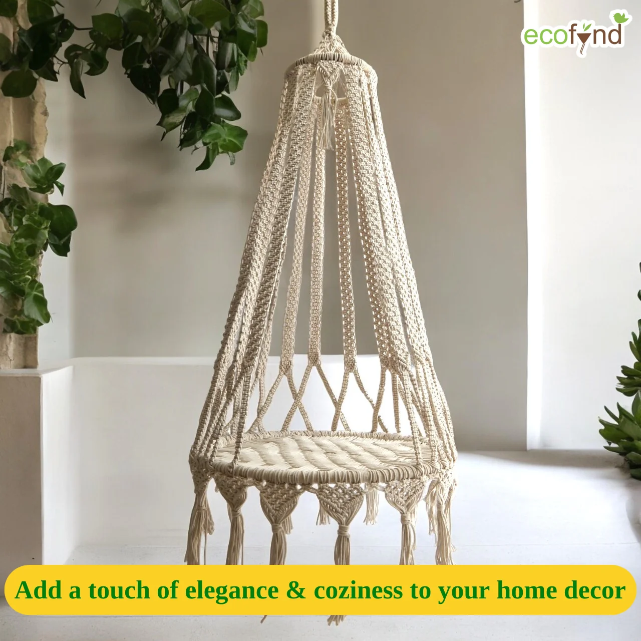 Premium Boho Macrame Swing Hammock –  Indoor & Outdoor Hanging Chair - Image 6