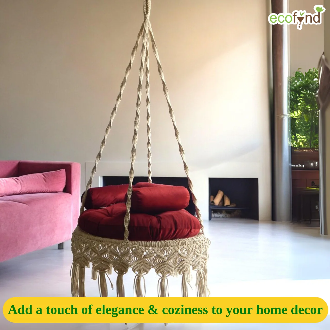 Premium Luxury Macrame Swing Hammock – Boho Hanging Chair - Image 5