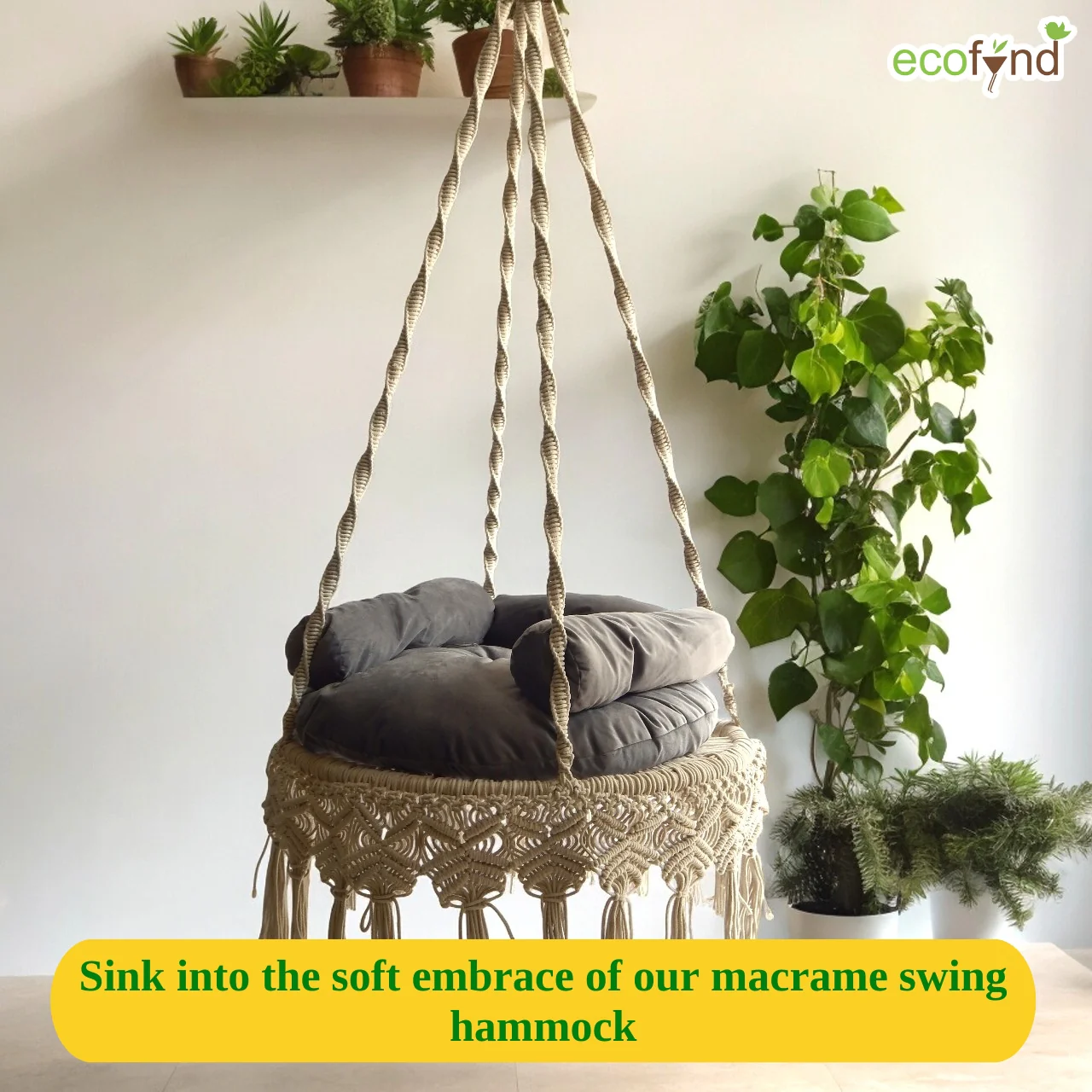Premium Luxury Macrame Swing Hammock – Boho Hanging Chair - Image 6