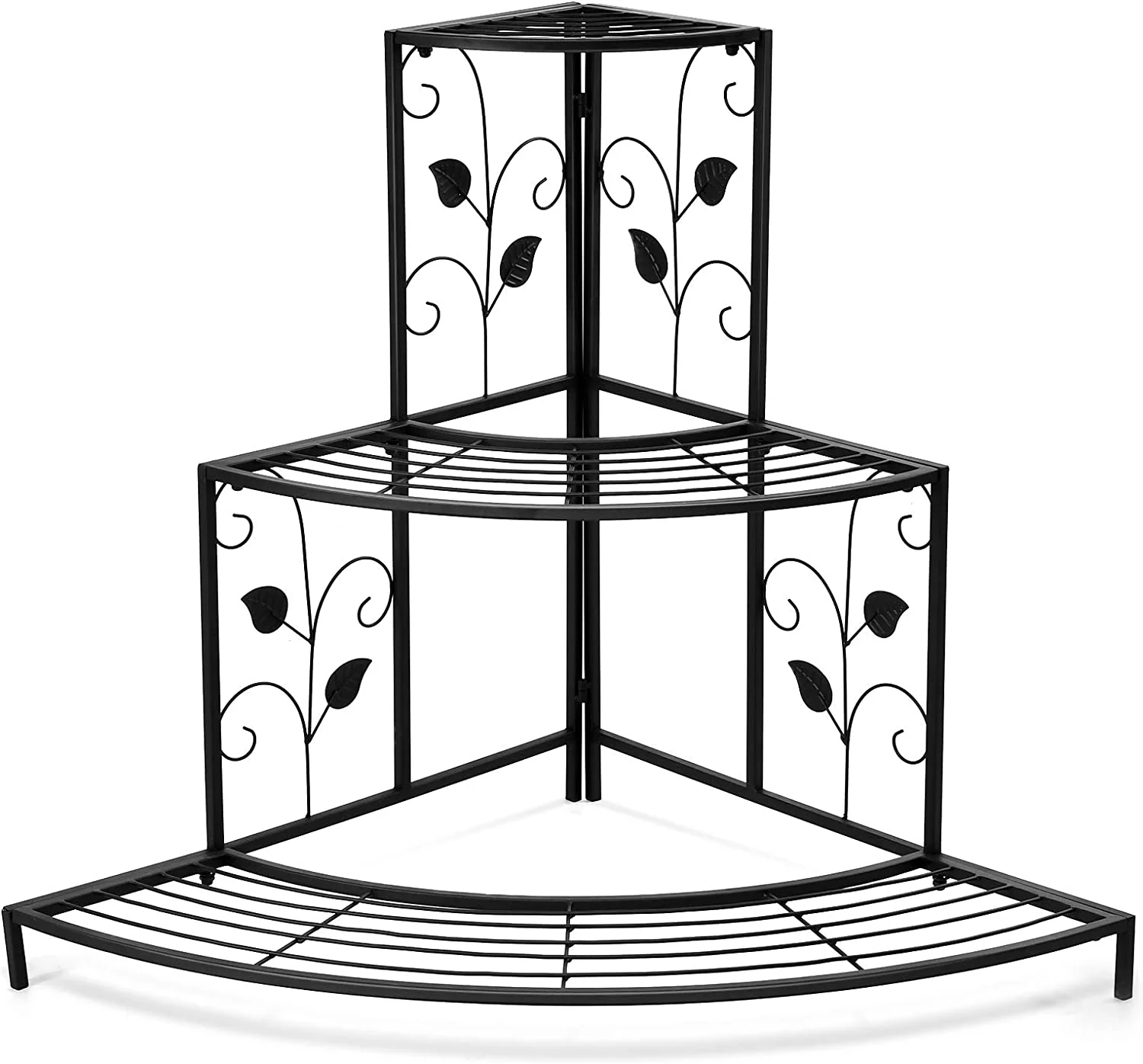 Corner Leaf Metal Plant & Utility Stand – 3 Tier (8 Pots) - Image 6