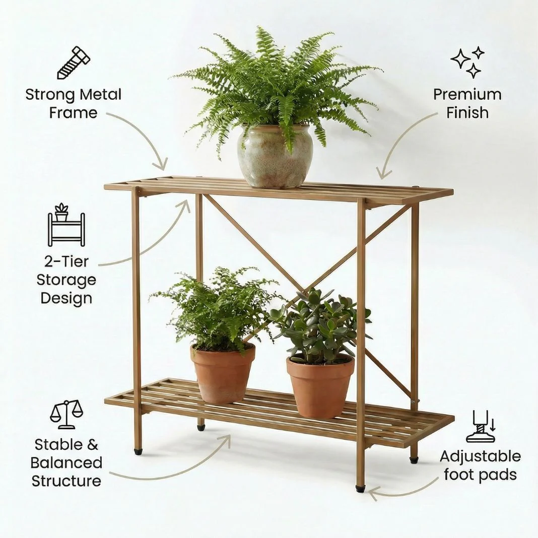 26 Inch Adam Metal Plant Stands for Outdoor Balcony - Image 3