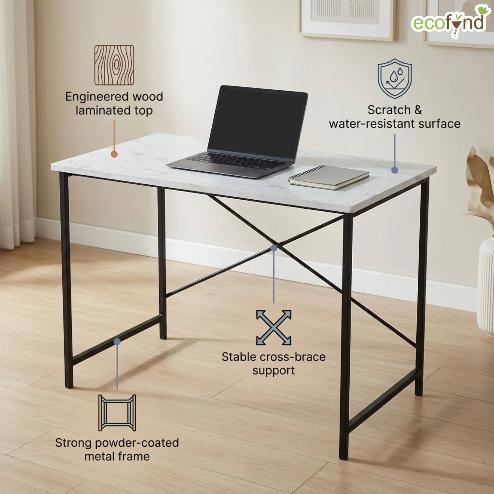 Multipurpose Wood Laminated Study Table - Image 3