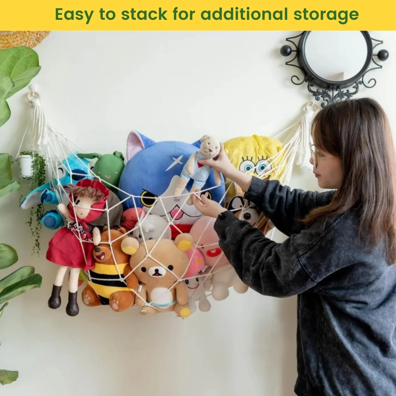 Macrame Toy Storage Hammock – Stylish & Space-Saving Organizer - Image 7