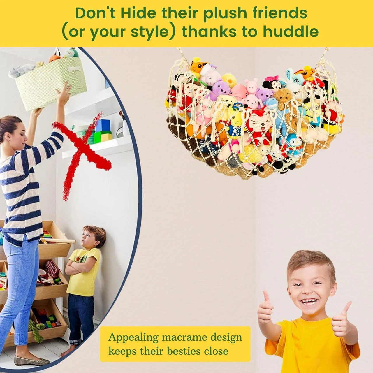 Macrame Soft Toy Organizer | Toy Hammock - Image 5