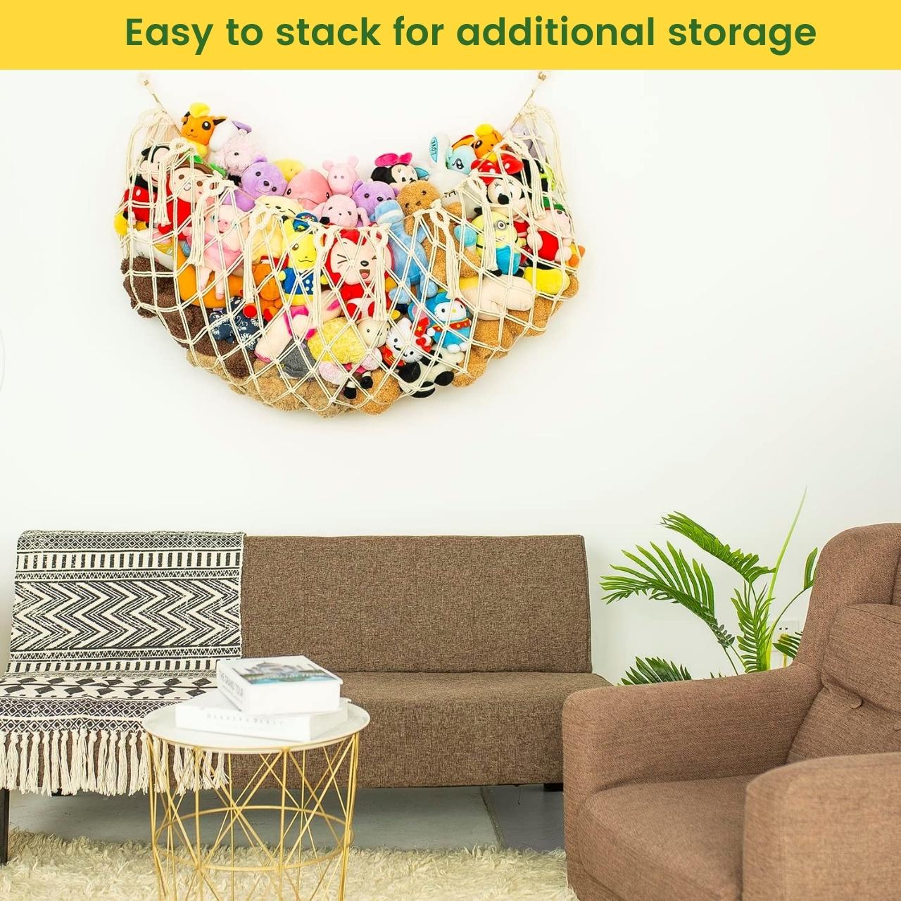 Macrame Soft Toy Organizer | Toy Hammock - Image 7