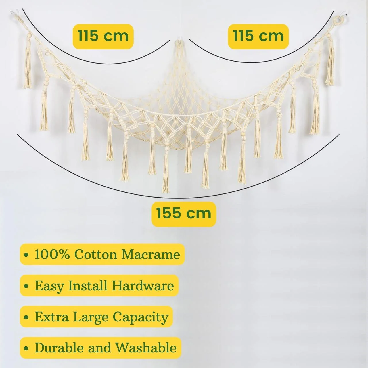 Macrame Soft Toy Organizer | Toy Hammock - Image 4