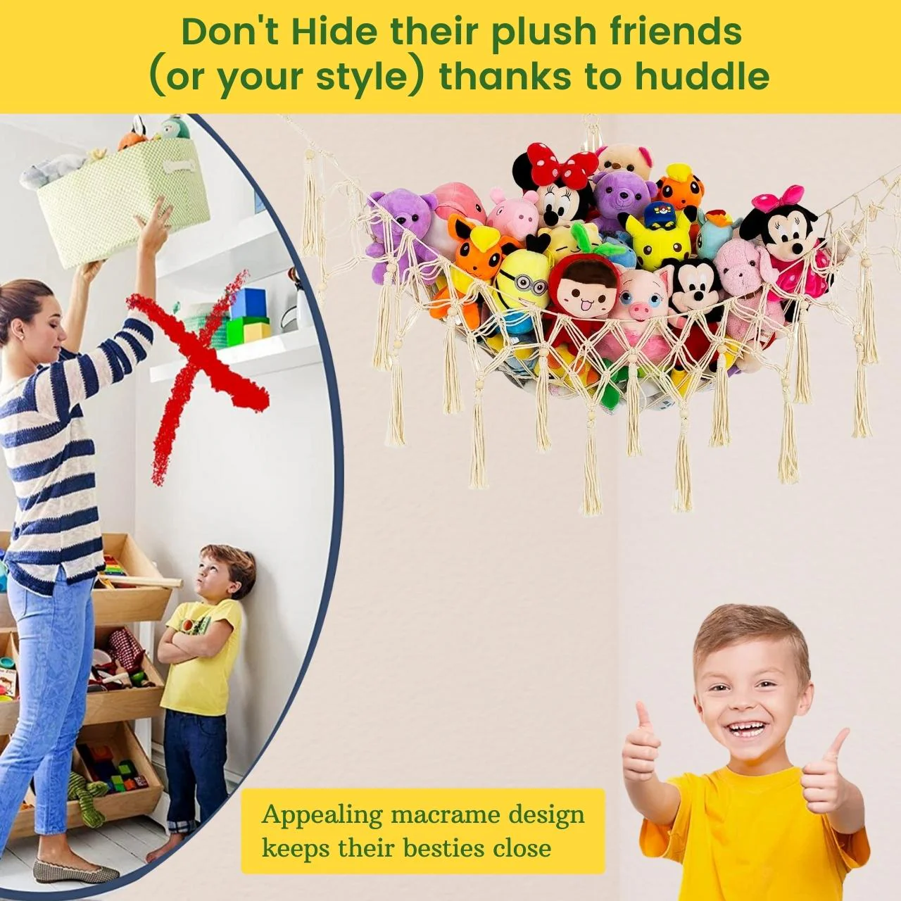 Macrame Soft Toy Organizer | Toy Hammock - Image 5