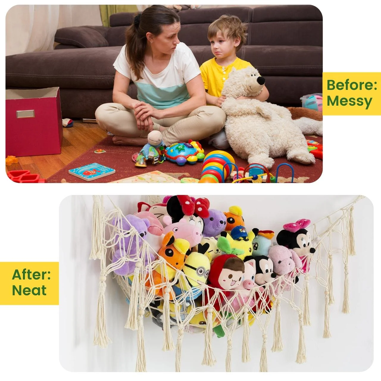 Macrame Soft Toy Organizer | Toy Hammock - Image 6