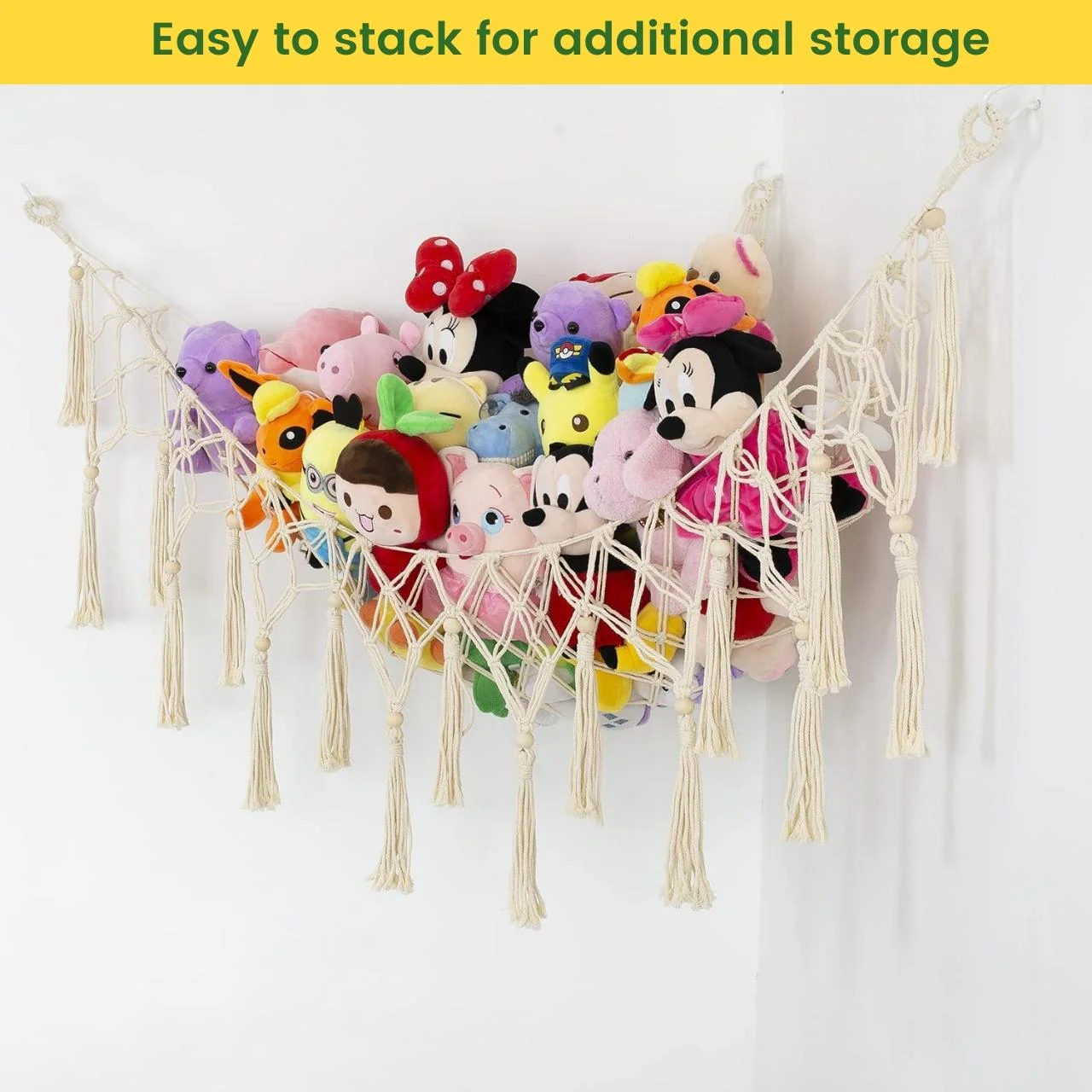 Macrame Soft Toy Organizer | Toy Hammock - Image 7