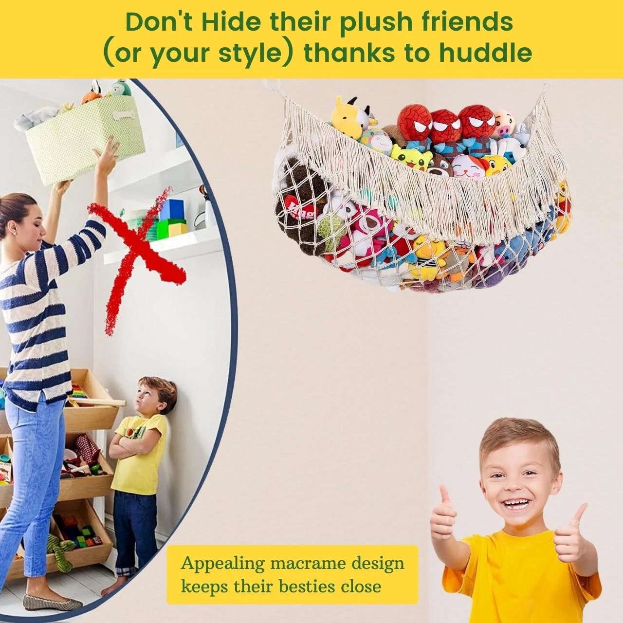 Macrame Soft Toy Organizer | Toy Hammock - Image 5