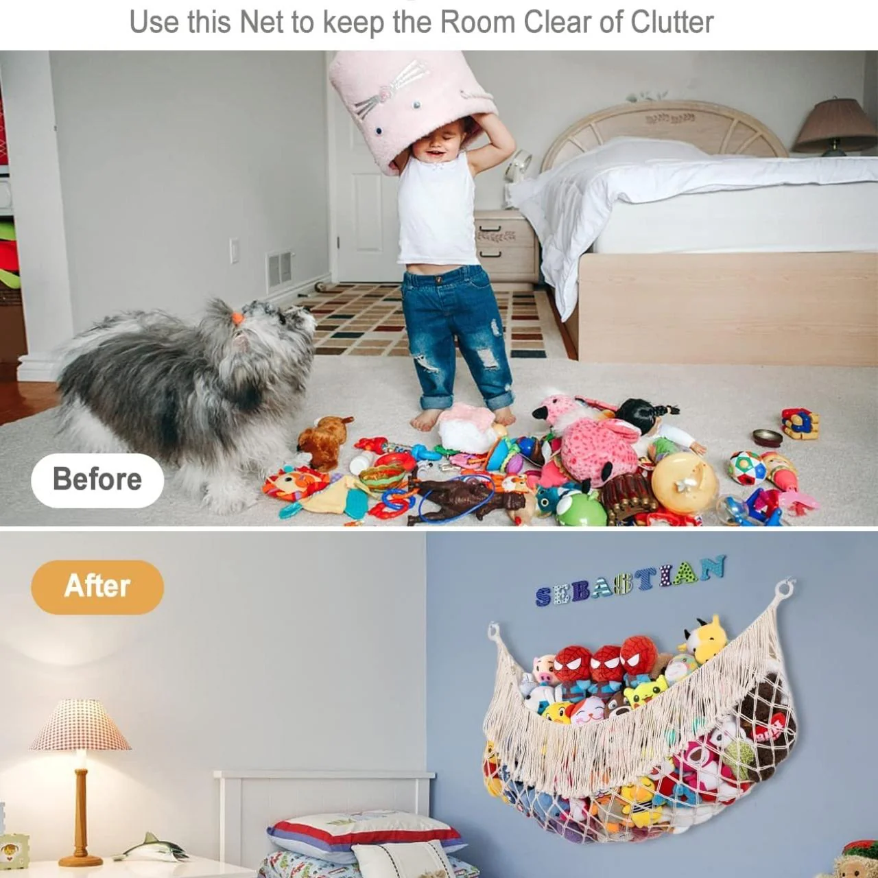 Macrame Soft Toy Organizer | Toy Hammock - Image 6