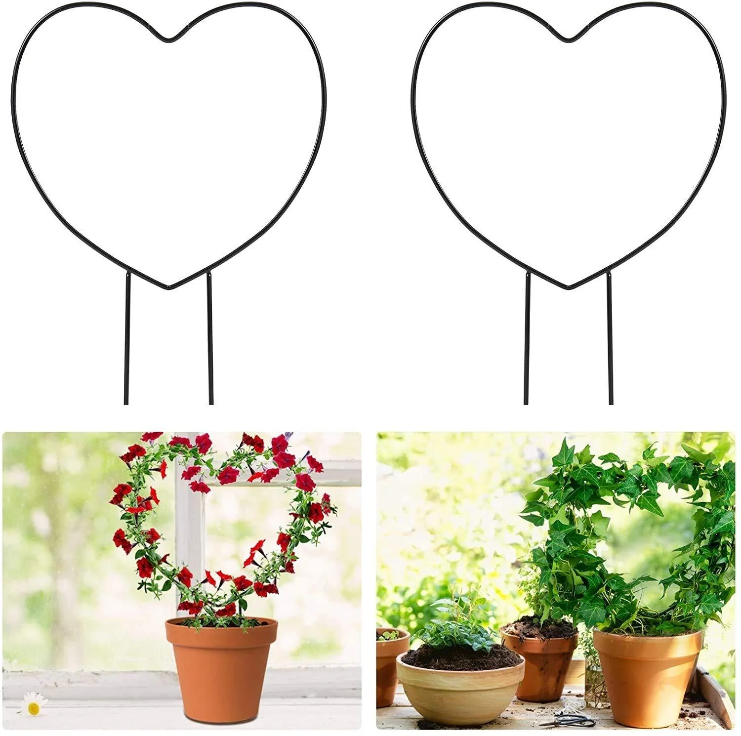Heart Shaped Metal Garden Trellis - Image 3