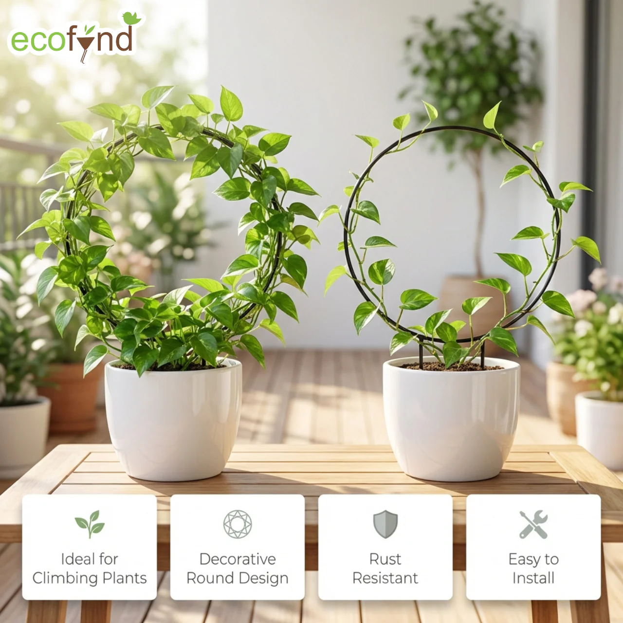 Black Iron Garden Trellis for Climbing Plants - Image 5