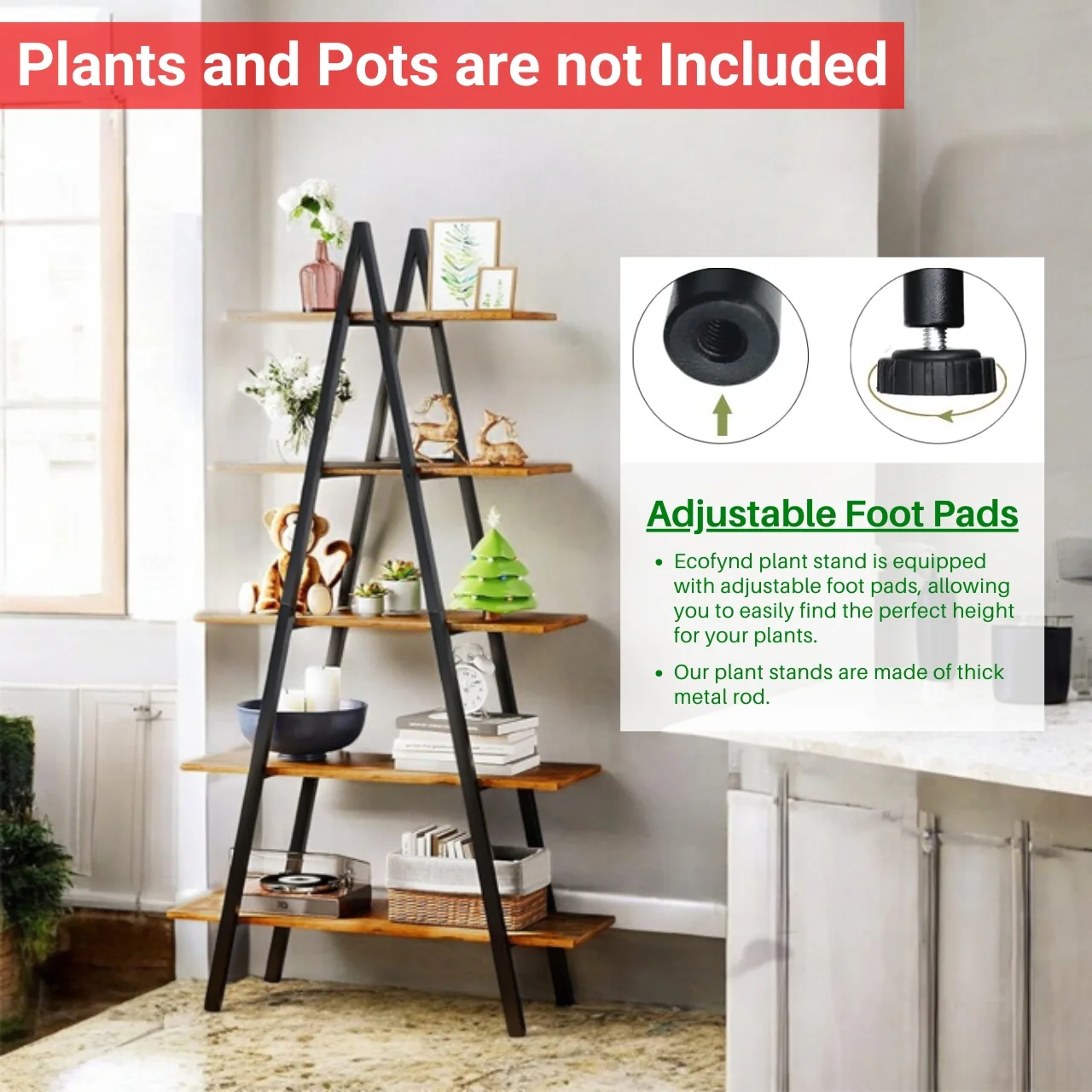 Trivo A-Shaped 5-Tier Metal Planter Stand – Space-Saving Display Rack - Image 7